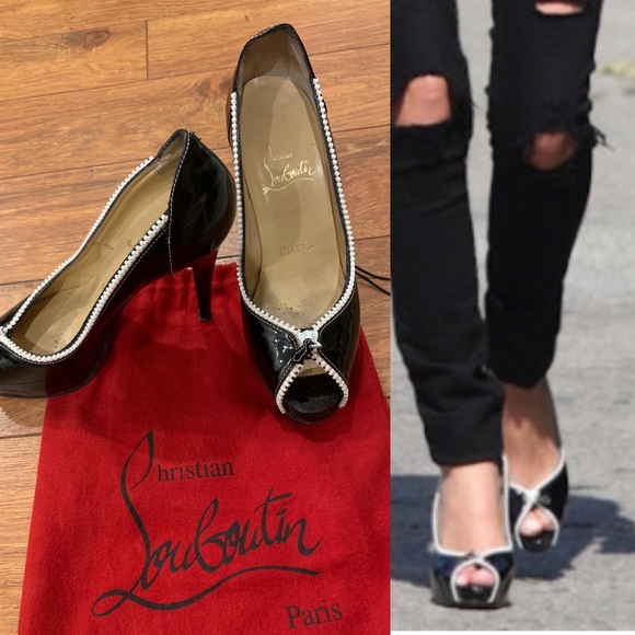 Christian Louboutin patent leather faux zipper detail - Picture 2 of 5